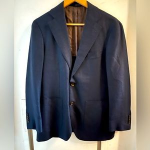 Vintage Men Blazer Size 36 S, color blue navy. Silk & Cashmere.